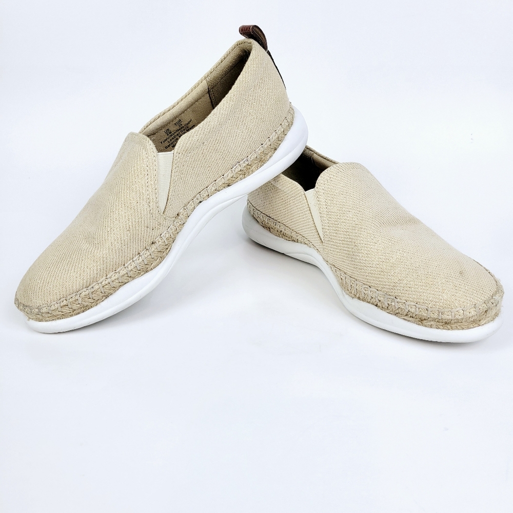 Sam Edelman Kassie Slip-On Espadrille Shoes~Women's Size 6~Gold Metallic Thread